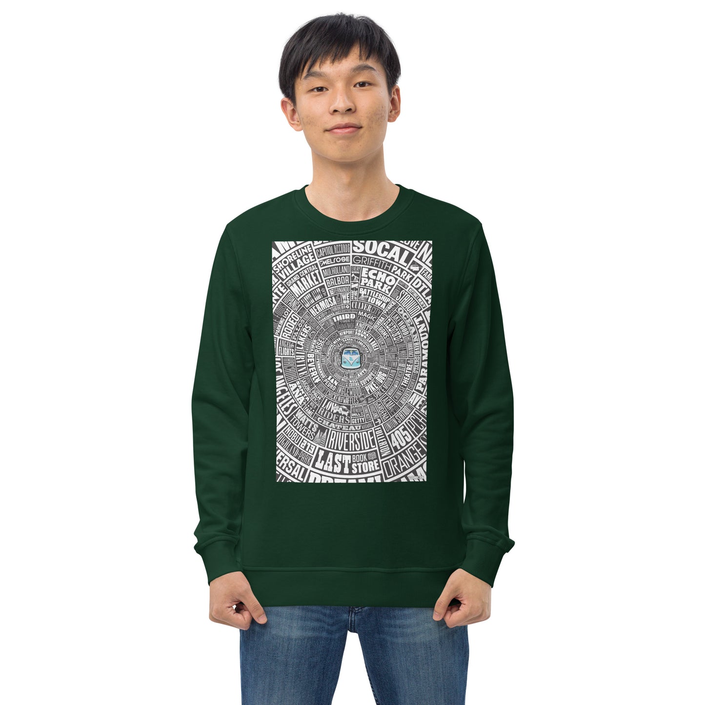 Los Angeles Type Wheel - Sweater - Black Bkg