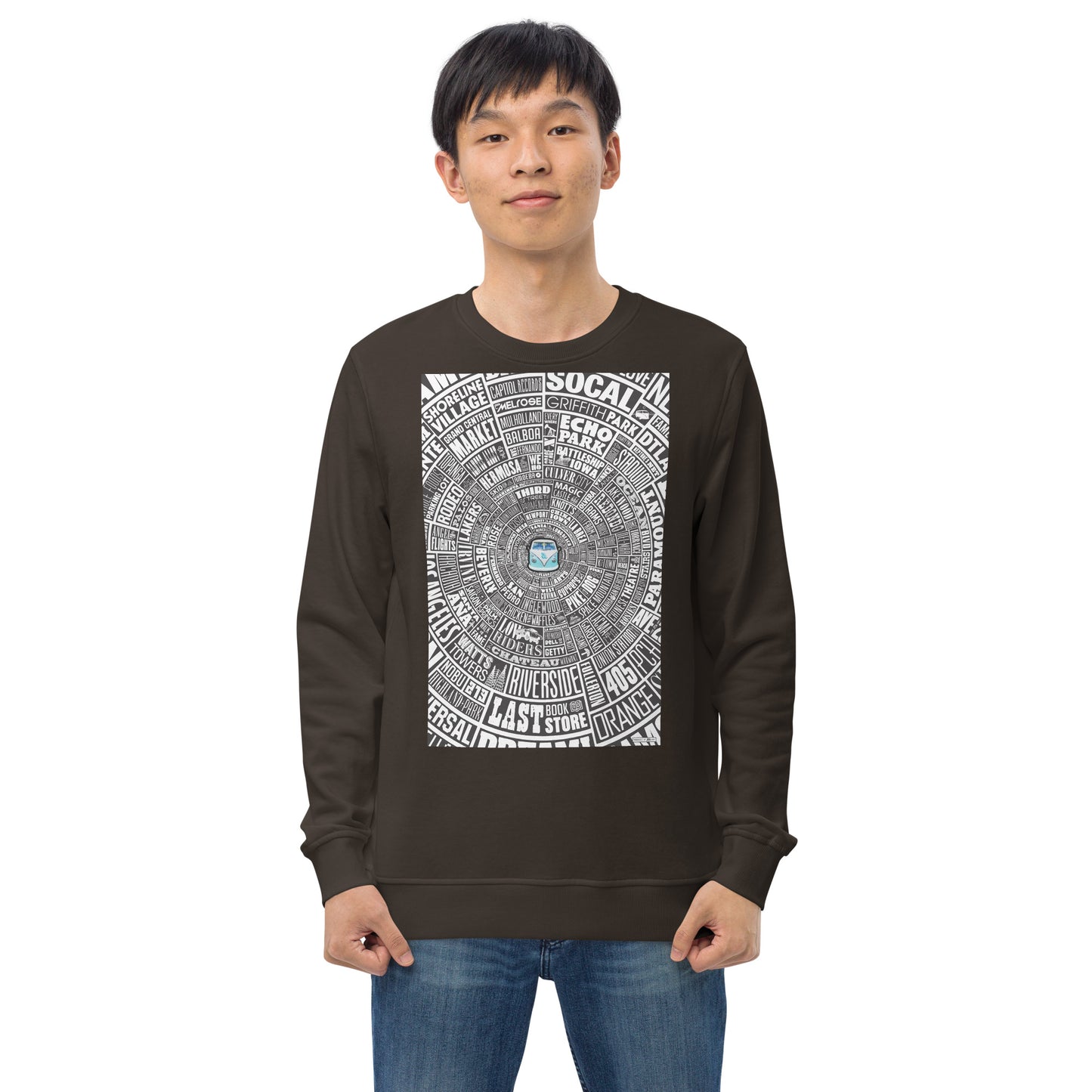 Los Angeles Type Wheel - Sweater - Black Bkg