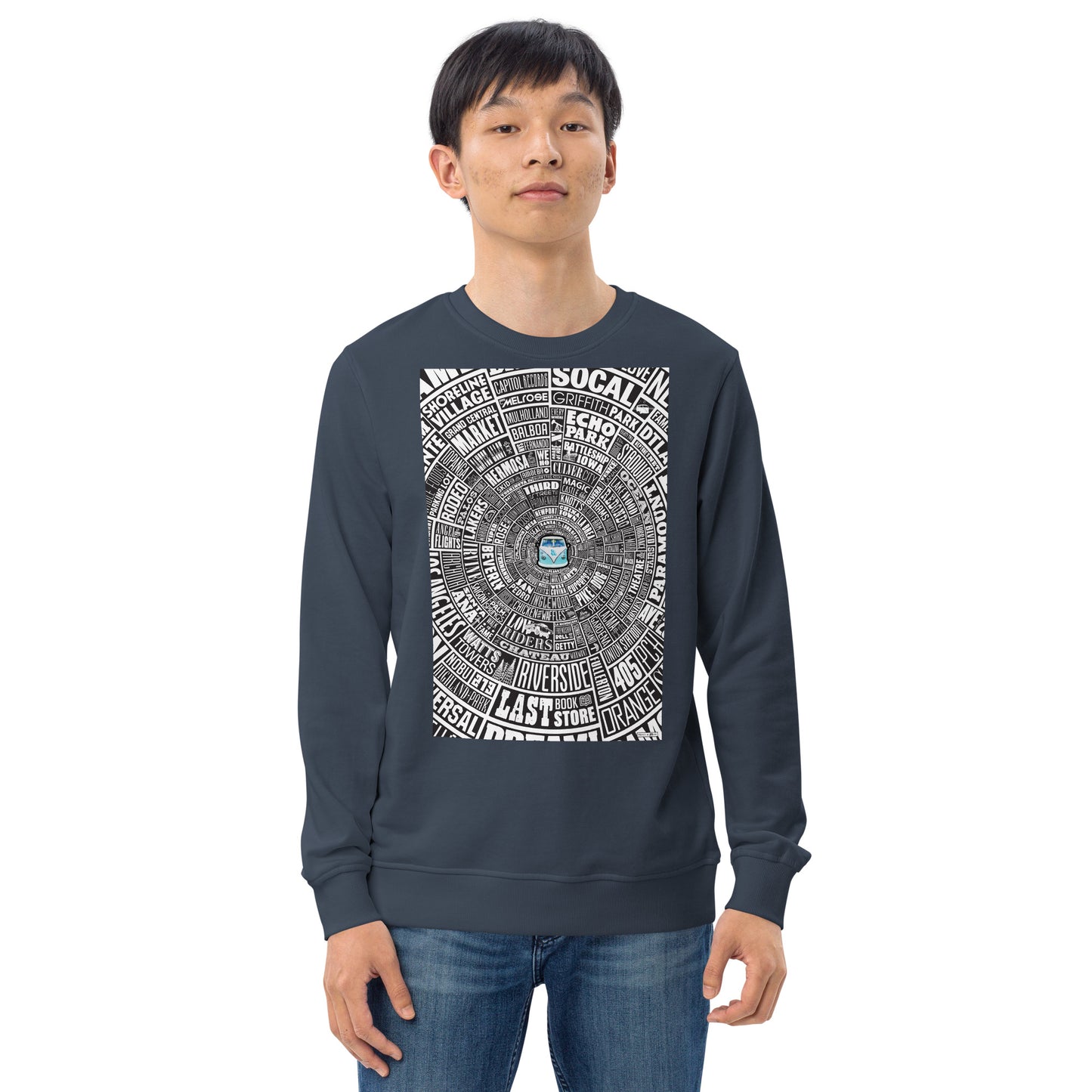 Los Angeles Type Wheel - Sweater - Black Bkg