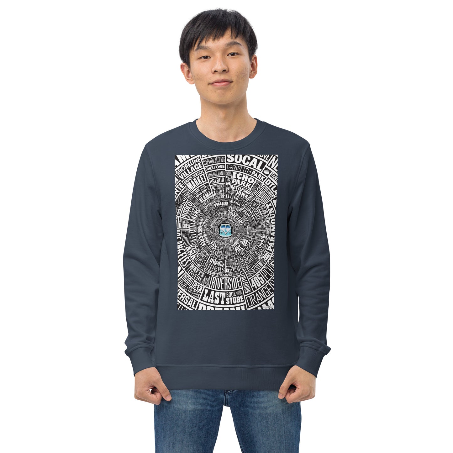 Los Angeles Type Wheel - Sweater - Black Bkg