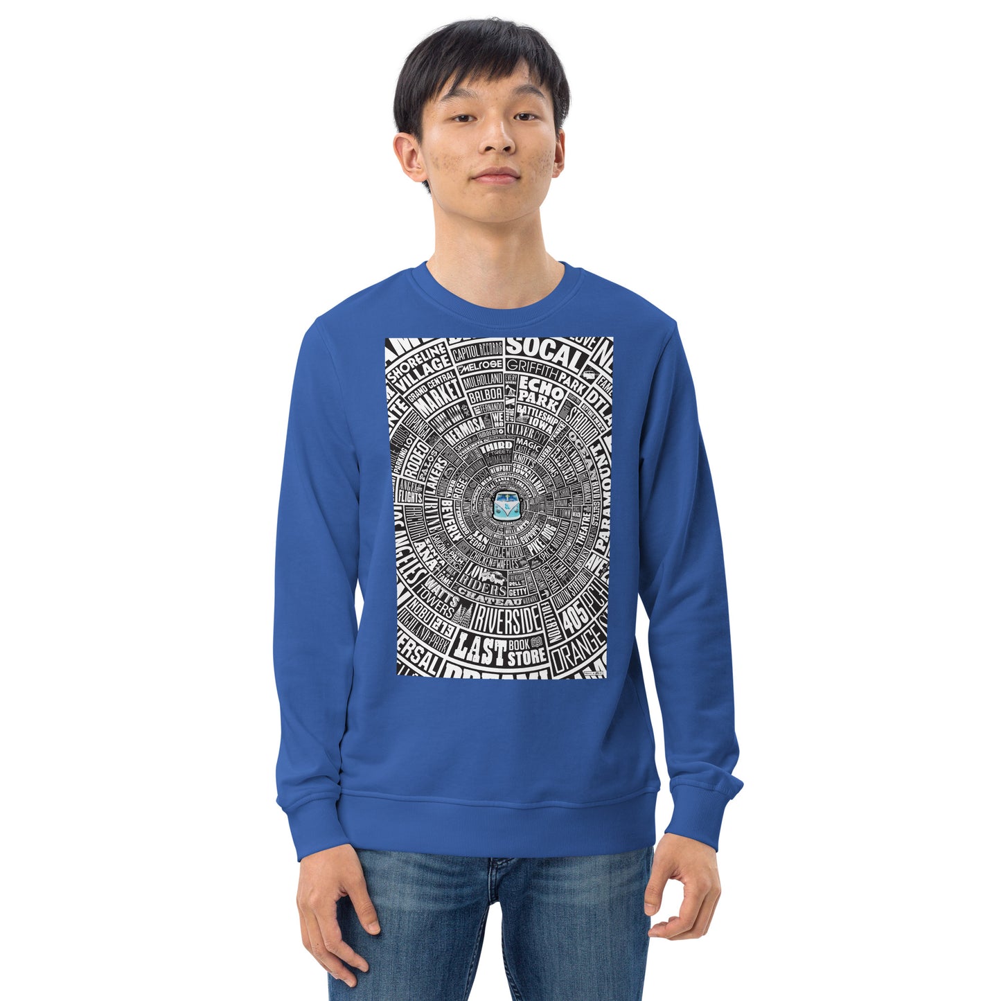 Los Angeles Type Wheel - Sweater - Black Bkg