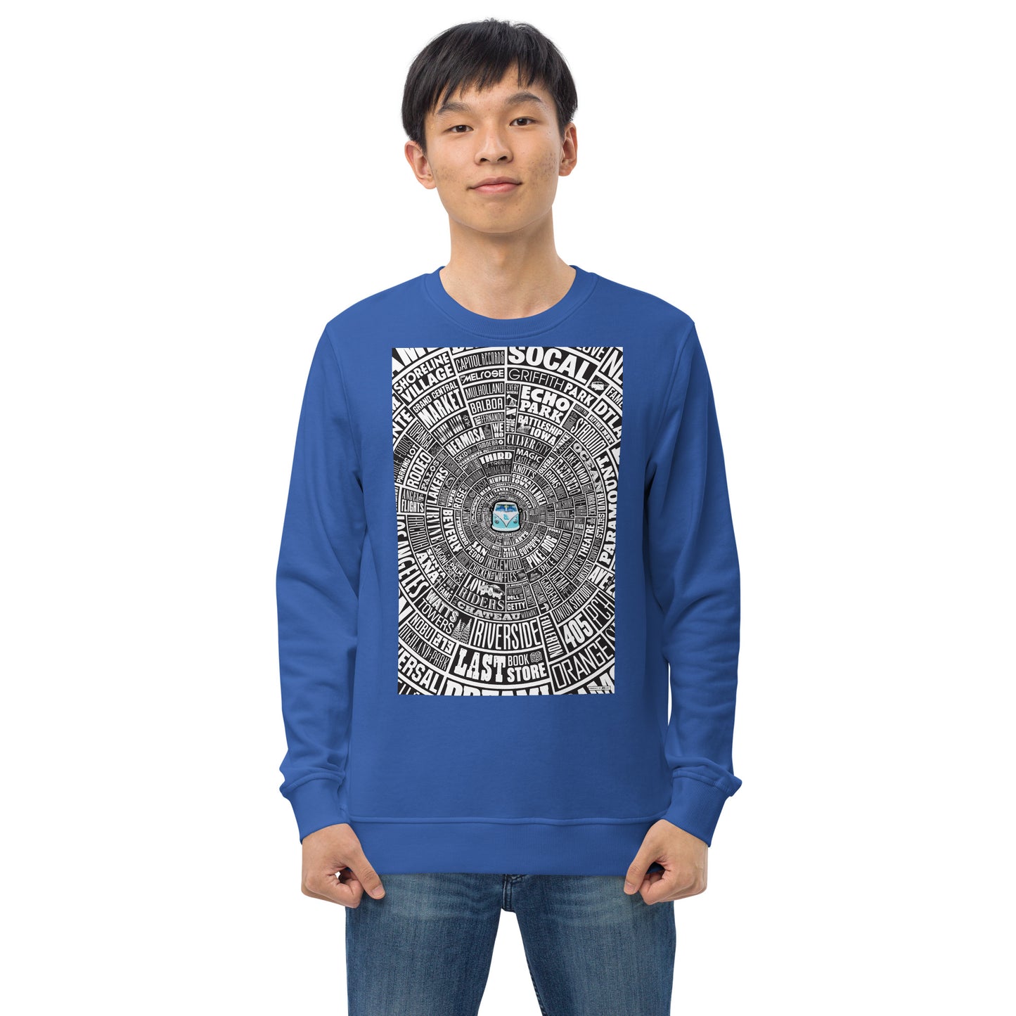 Los Angeles Type Wheel - Sweater - Black Bkg