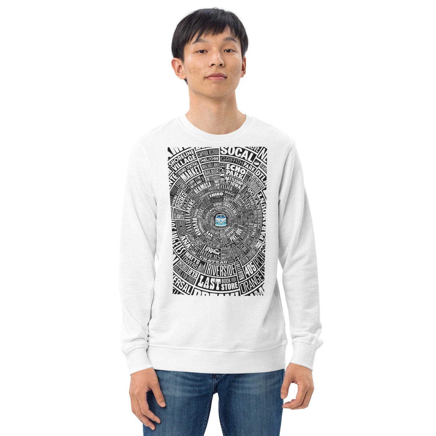 Los Angeles Type Wheel - Sweater - Black Bkg