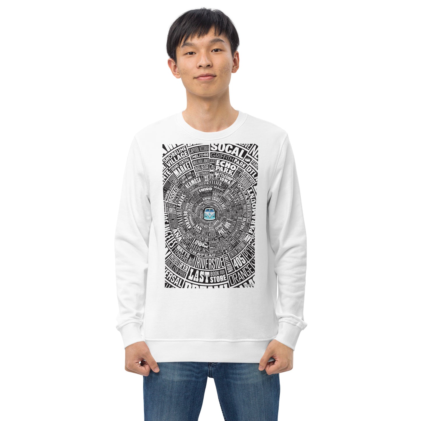 Los Angeles Type Wheel - Sweater - Black Bkg