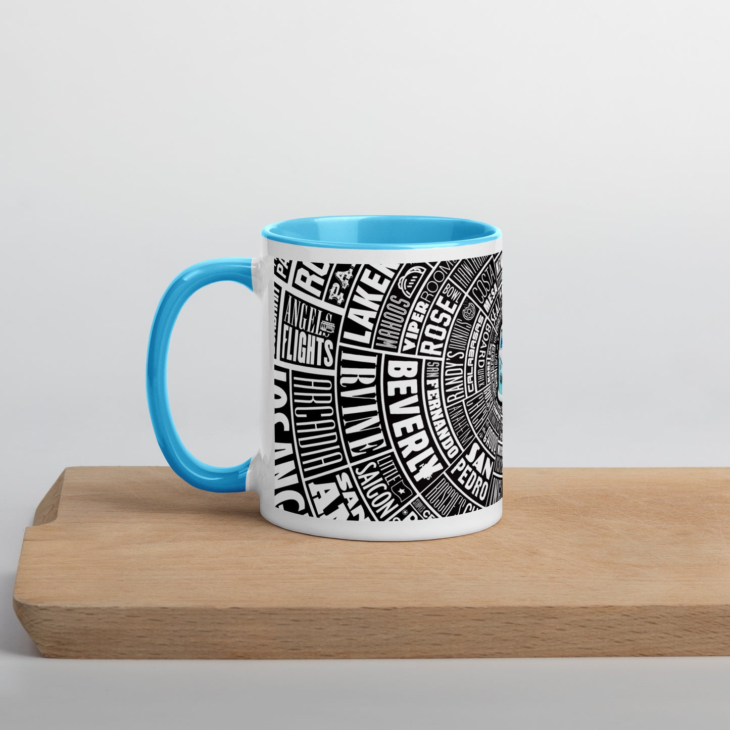 Los Angeles Type Wheel Coffee/Tea Mug - Black Bkg