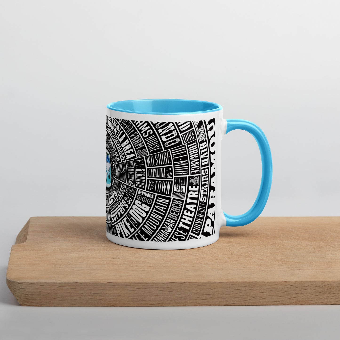 Los Angeles Type Wheel Coffee/Tea Mug - Black Bkg