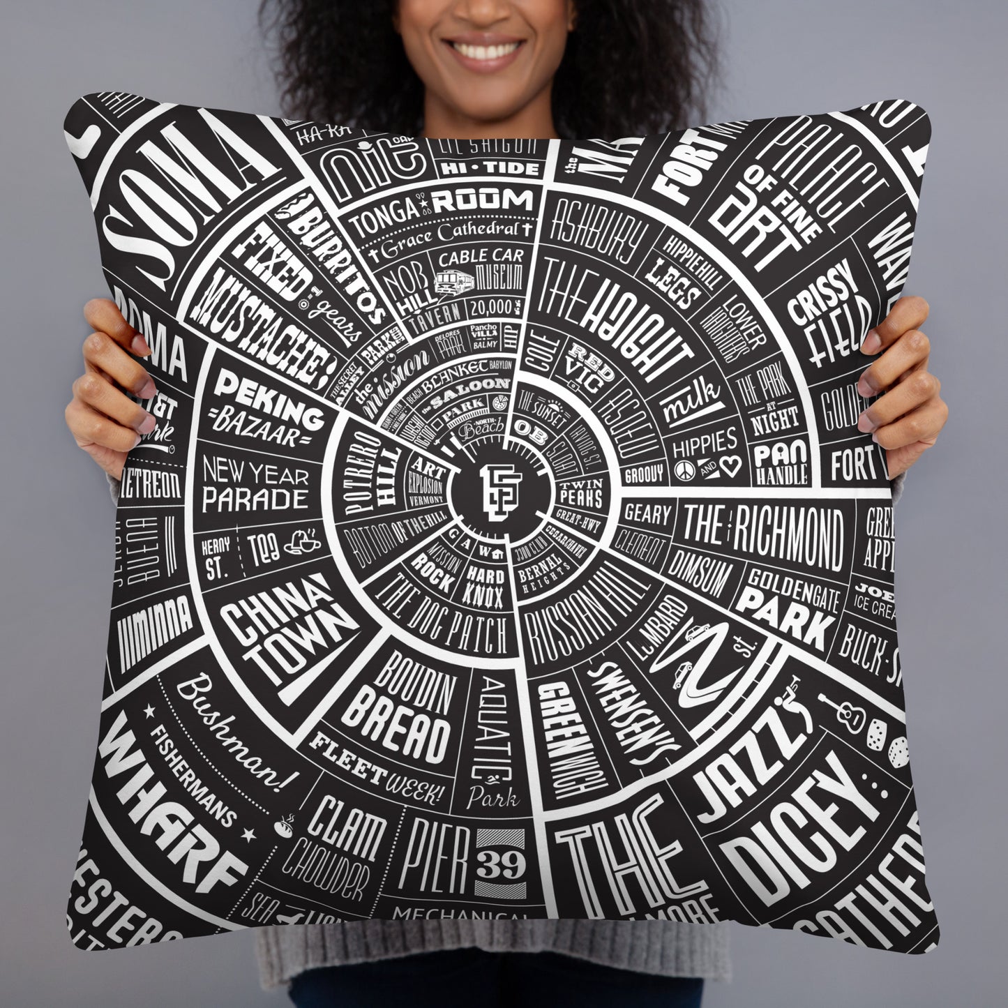 San Francisco Type Wheel- Black Pillow