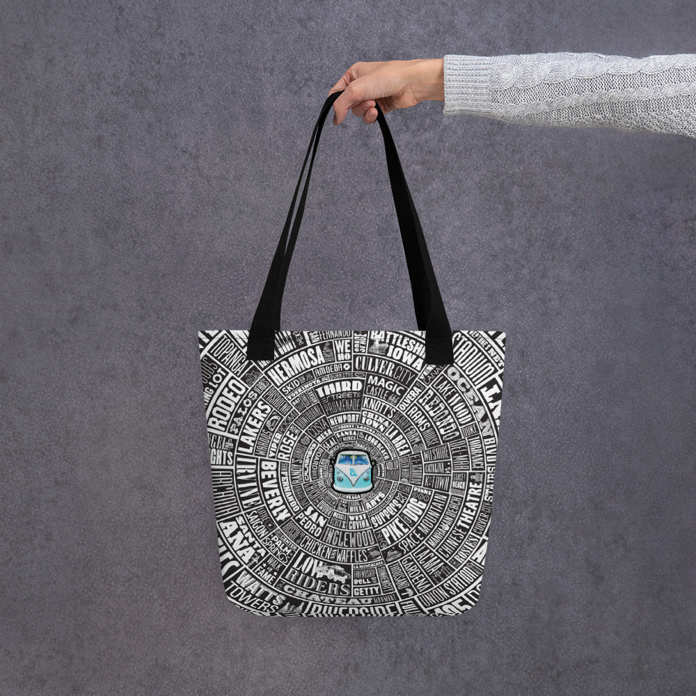 Los Angeles Type Wheel - Tote bag