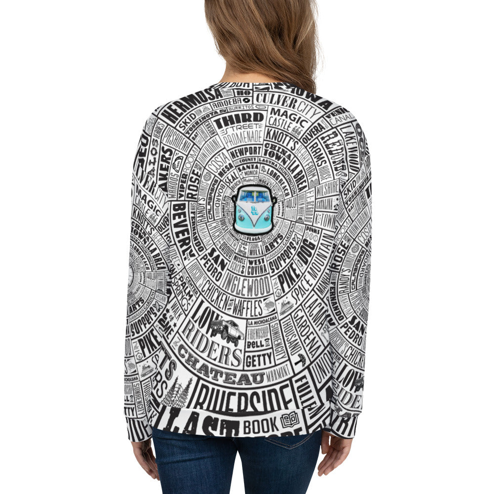 Los Angeles Type Wheel All Over Sweater - Womens