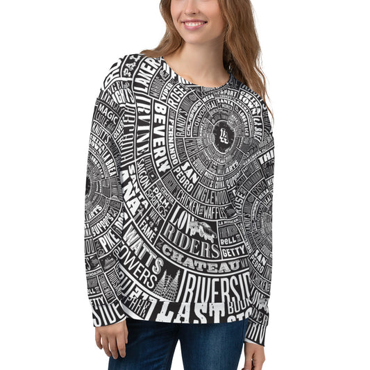 Los Angeles Type Wheel All Over Sweater - Womens - BLACK