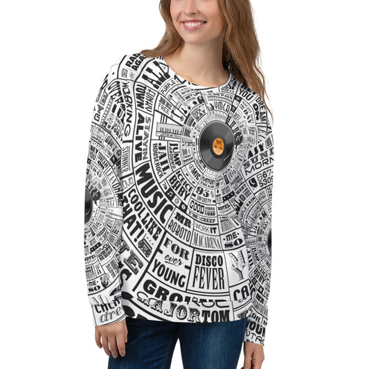 Women's Music Type Wheel All Over Sweater