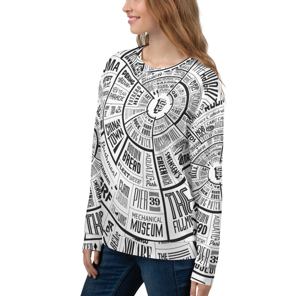 San Francisco Type Wheel All Over Sweater - Womens