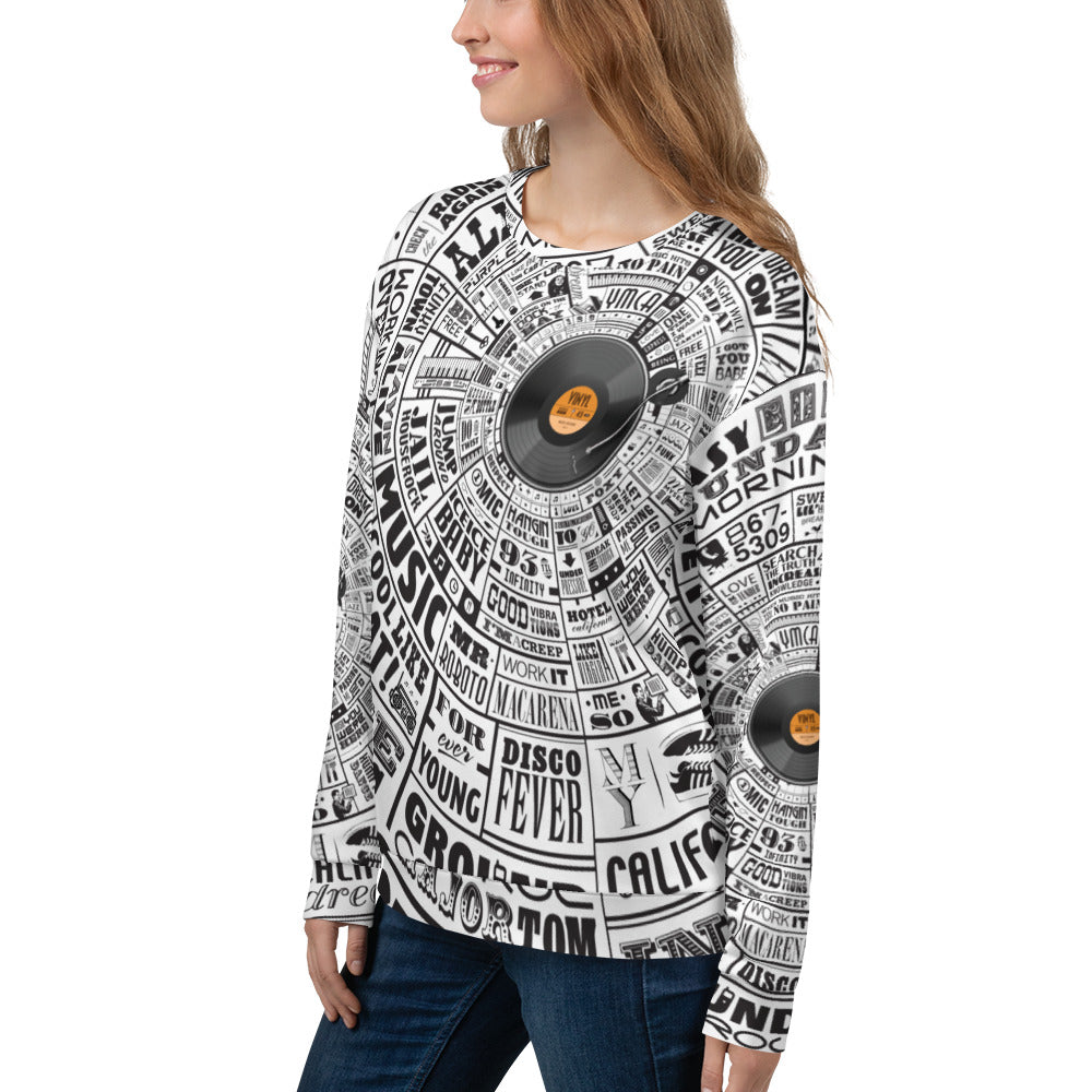 Women's Music Type Wheel All Over Sweater