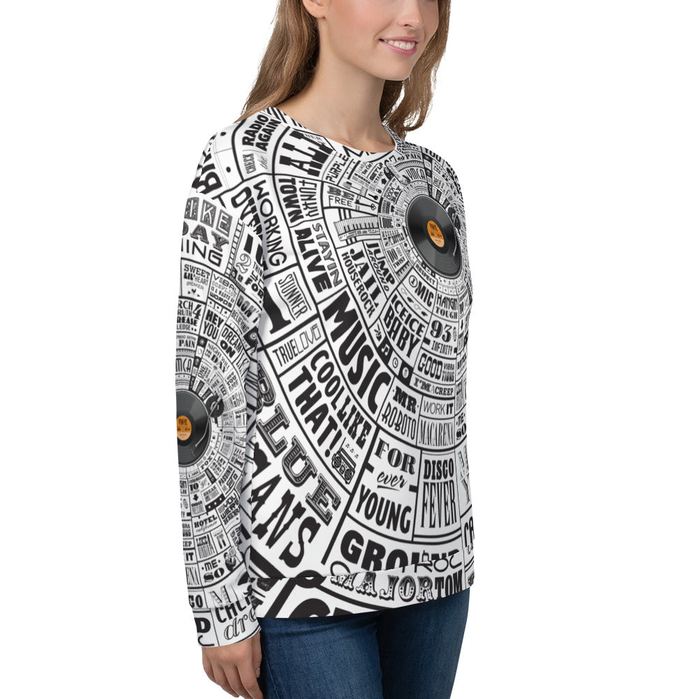 Women's Music Type Wheel All Over Sweater