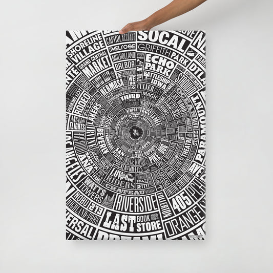 Los Angeles Type Wheel Canvas - Black Bkg