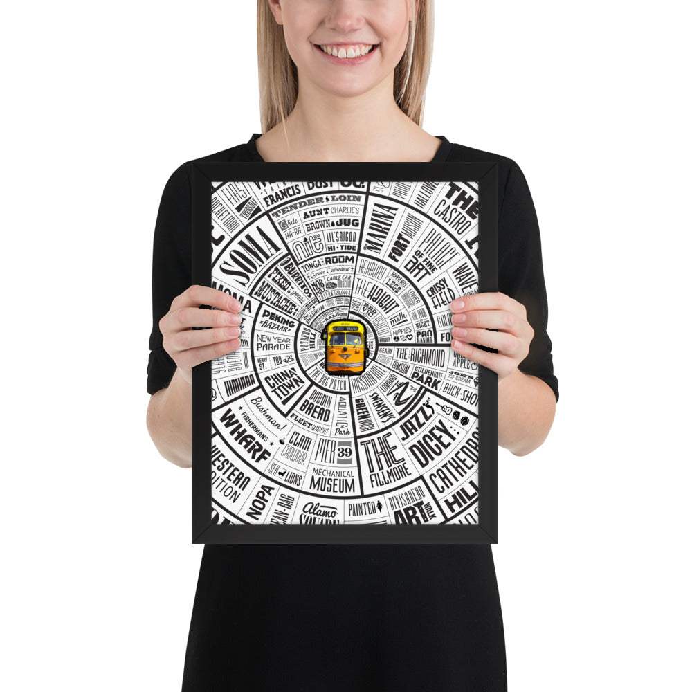 San Francisco Type Wheel - Framed poster