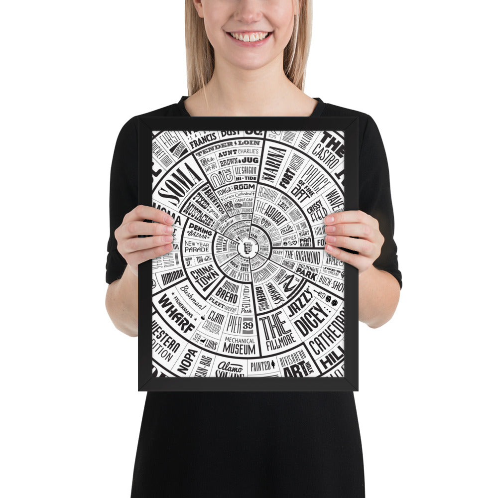 San Francisco Type Wheel Framed poster