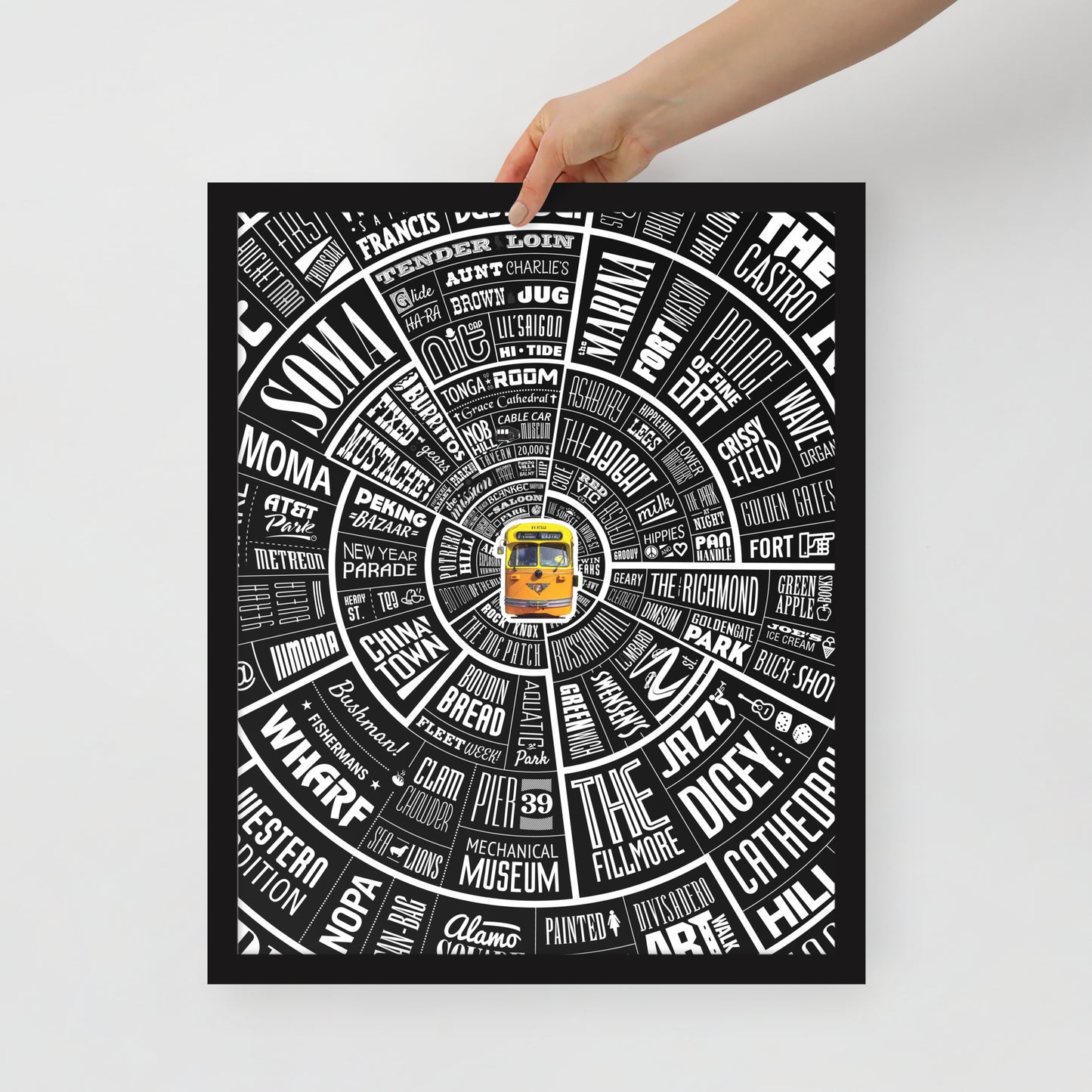 San Francisco Type Wheel - Framed poster