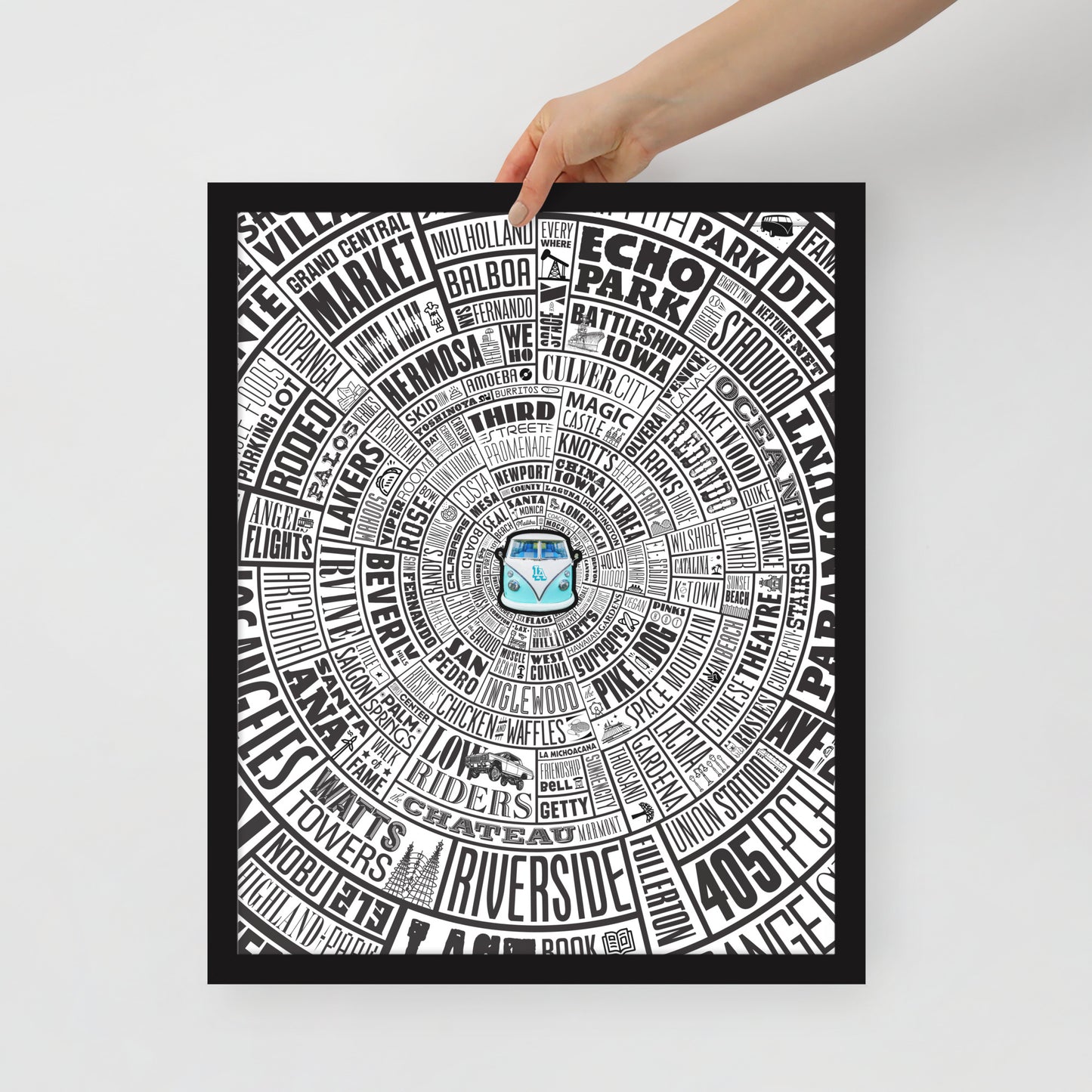 Los Angeles Type Wheel Framed Print