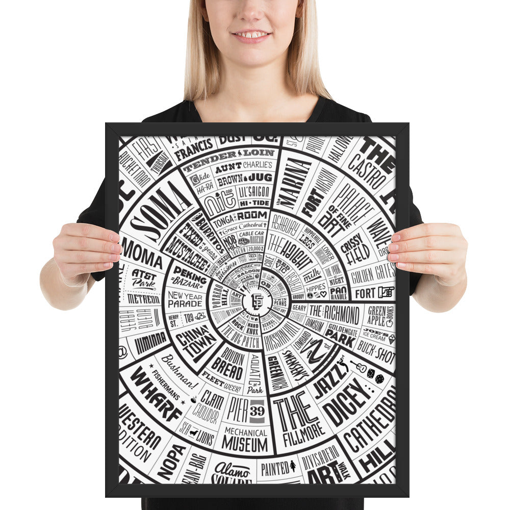 San Francisco Type Wheel Framed poster