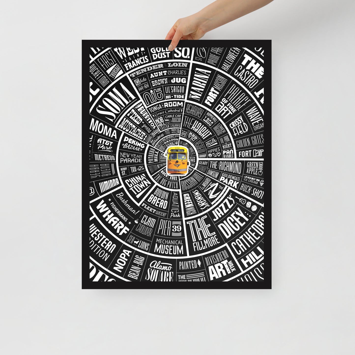 San Francisco Type Wheel - Framed poster