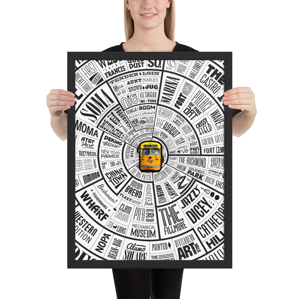 San Francisco Type Wheel - Framed poster