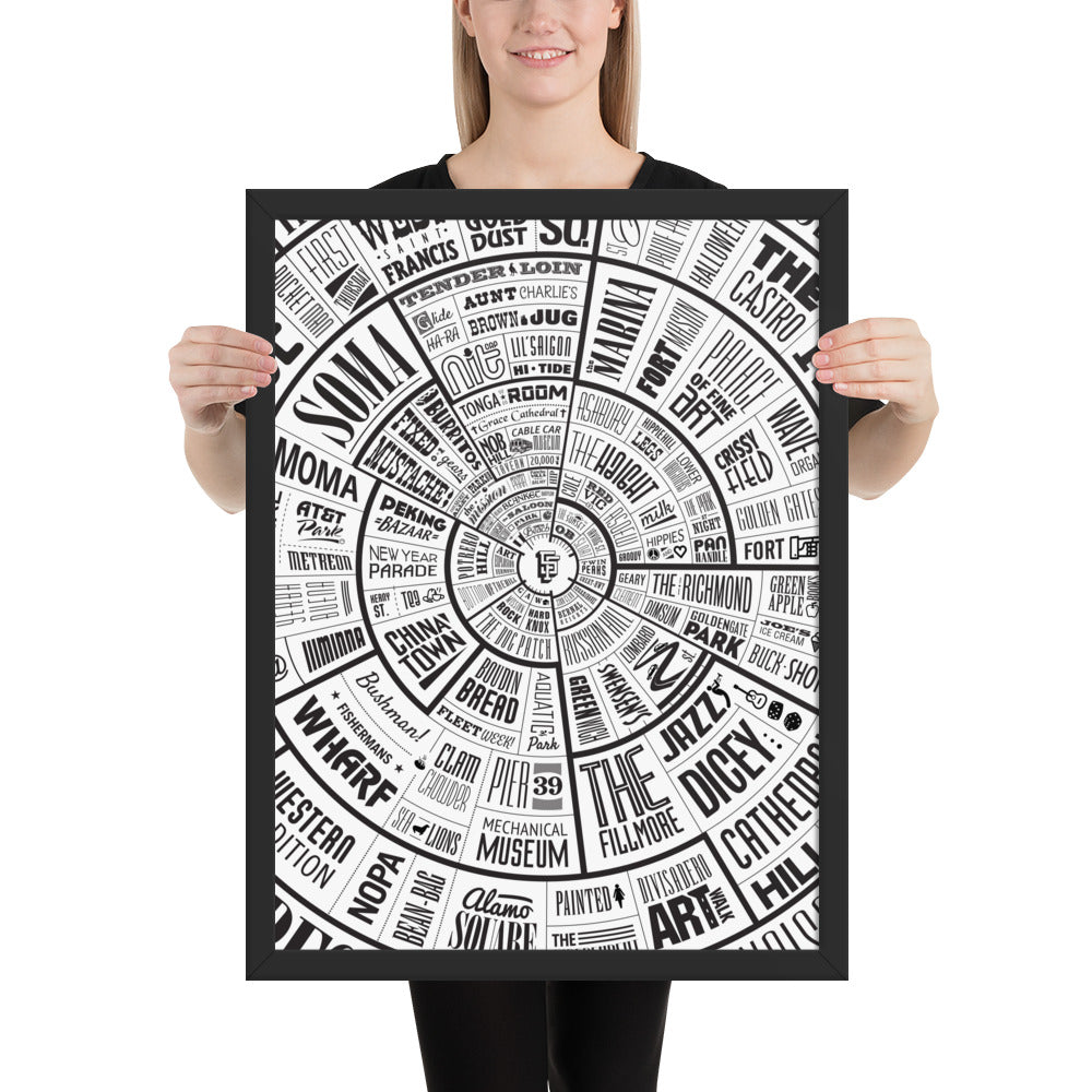 San Francisco Type Wheel Framed poster