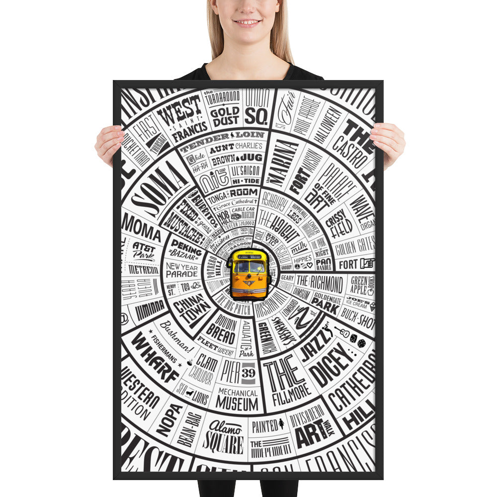 San Francisco Type Wheel - Framed poster