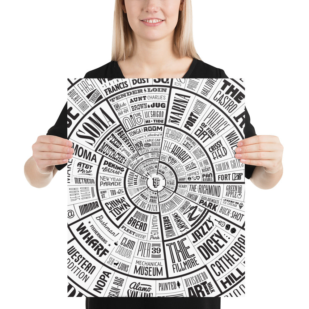 San Francisco Type Wheel Poster