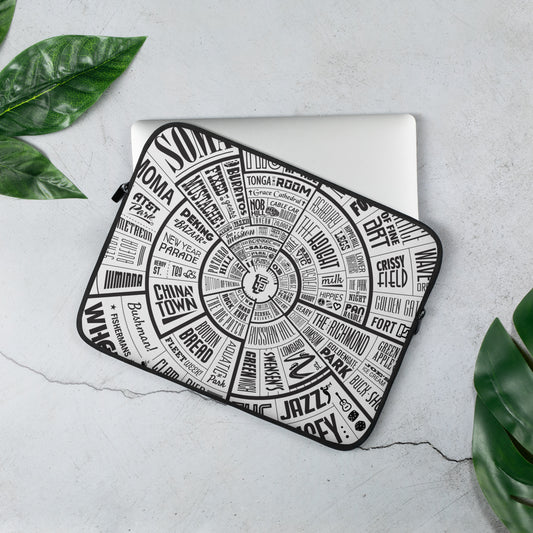 San Francisco Type Wheel Laptop Sleeve
