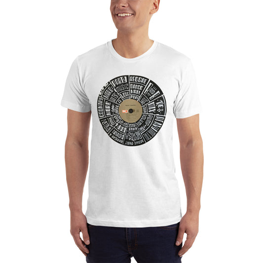 Hand Lettered music genres on Random Country music record - Men's T-shirt