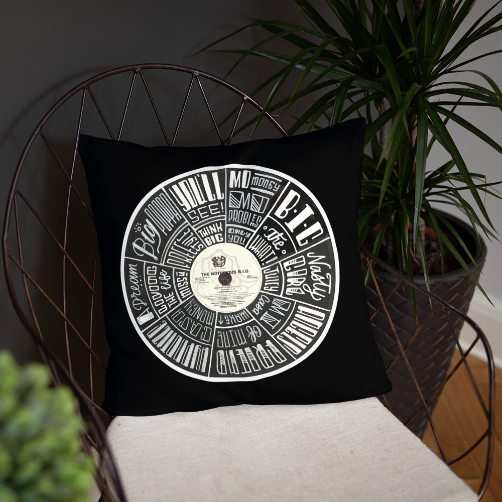 Notorious BIG Record Art - BLACK Pillow
