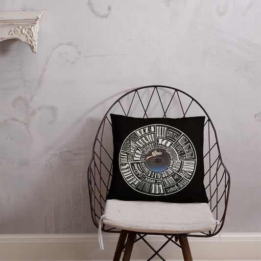 Classic Rock bands Hand Lettered on a Ted Nugent Record - Pillows