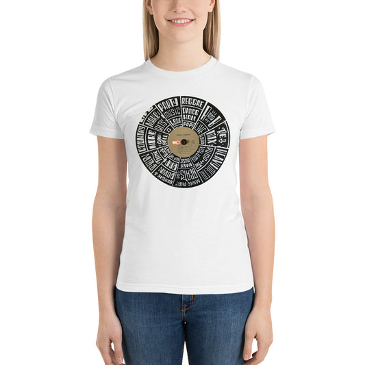 Hand Lettered music genres on Random Country music record - Women's T-shirt