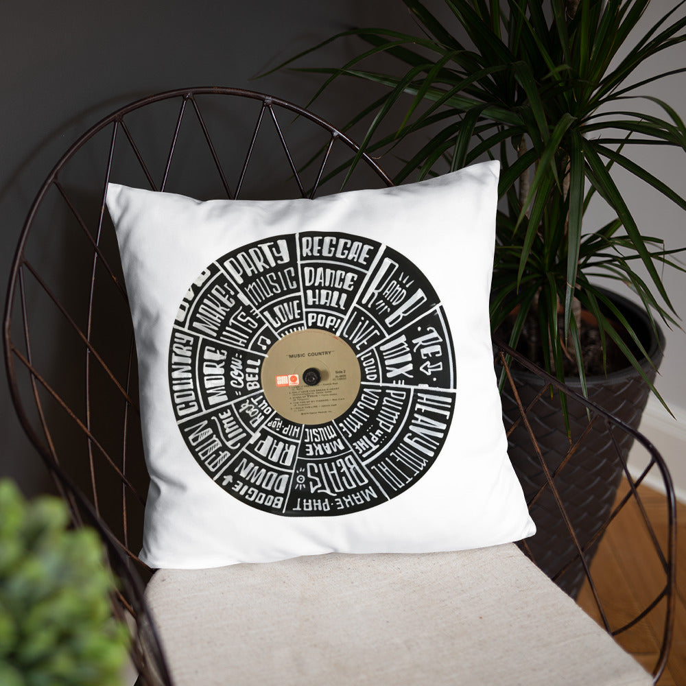Hand Lettered music genres on Random Country music record - Pillow
