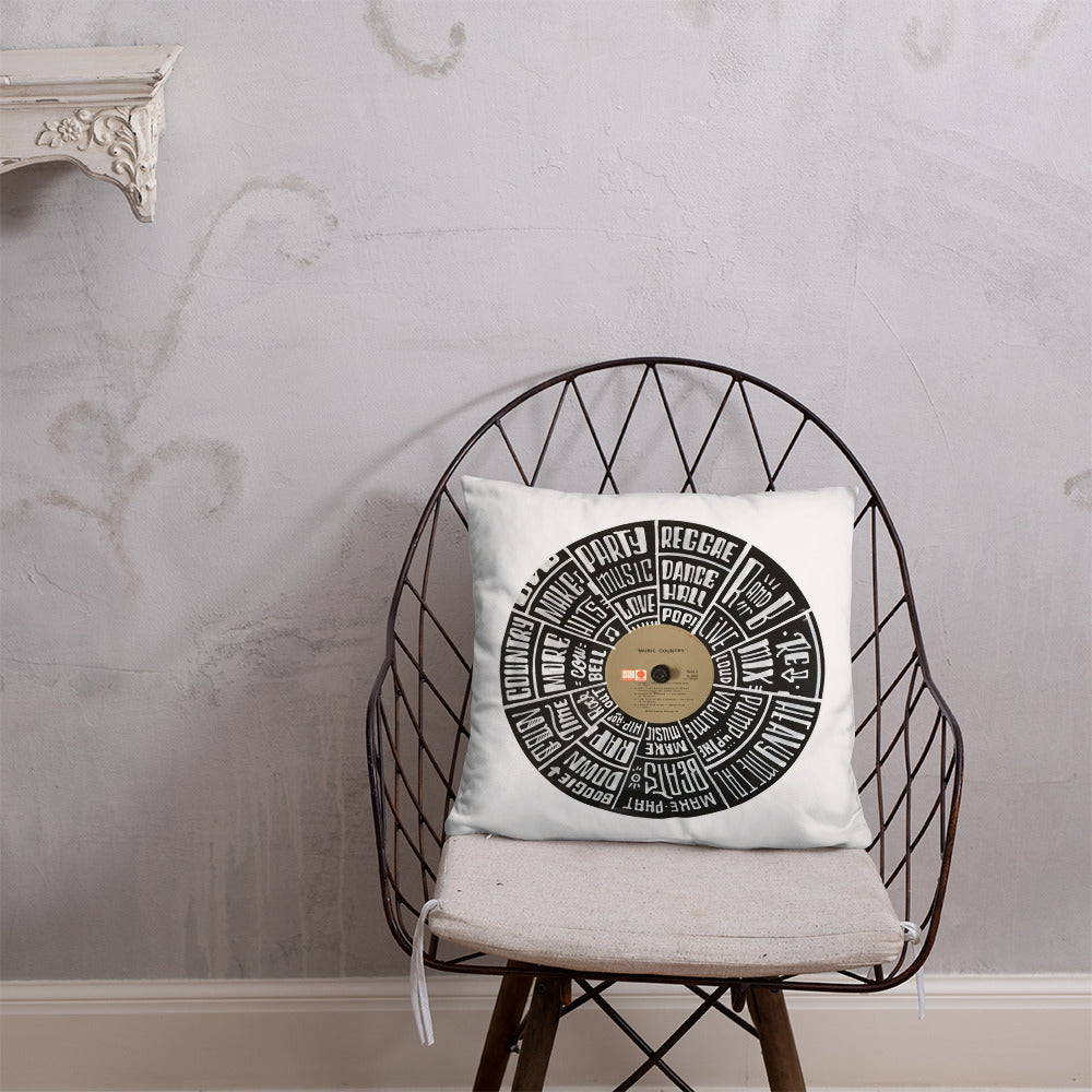 Hand Lettered music genres on Random Country music record - Pillow