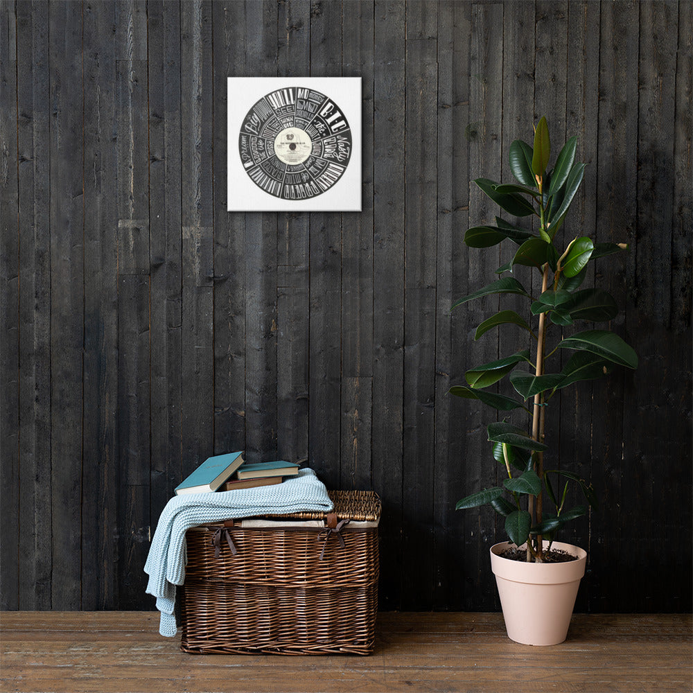 Notorious BIG Record Art - WHITE Canvas - Wall Art