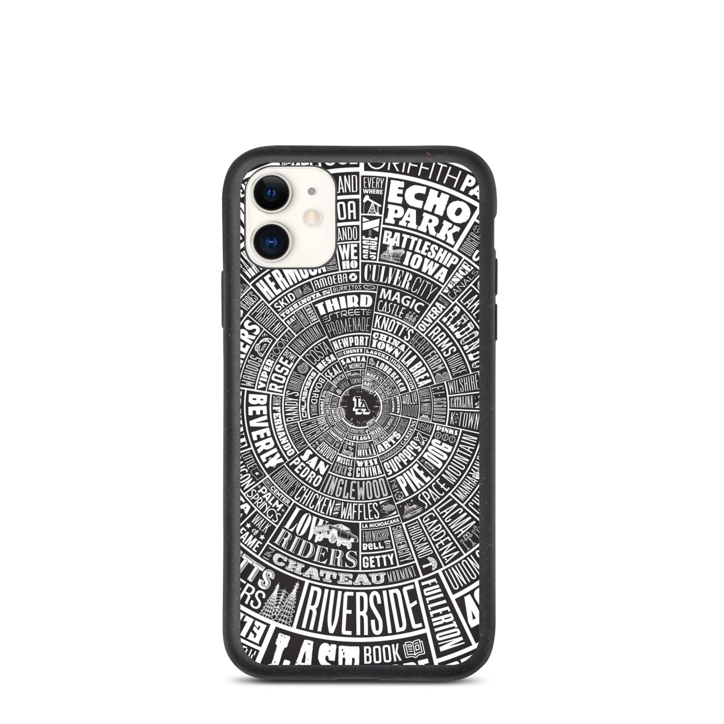 Los Angeles Type Wheel - Iphone Case - Black Bkg