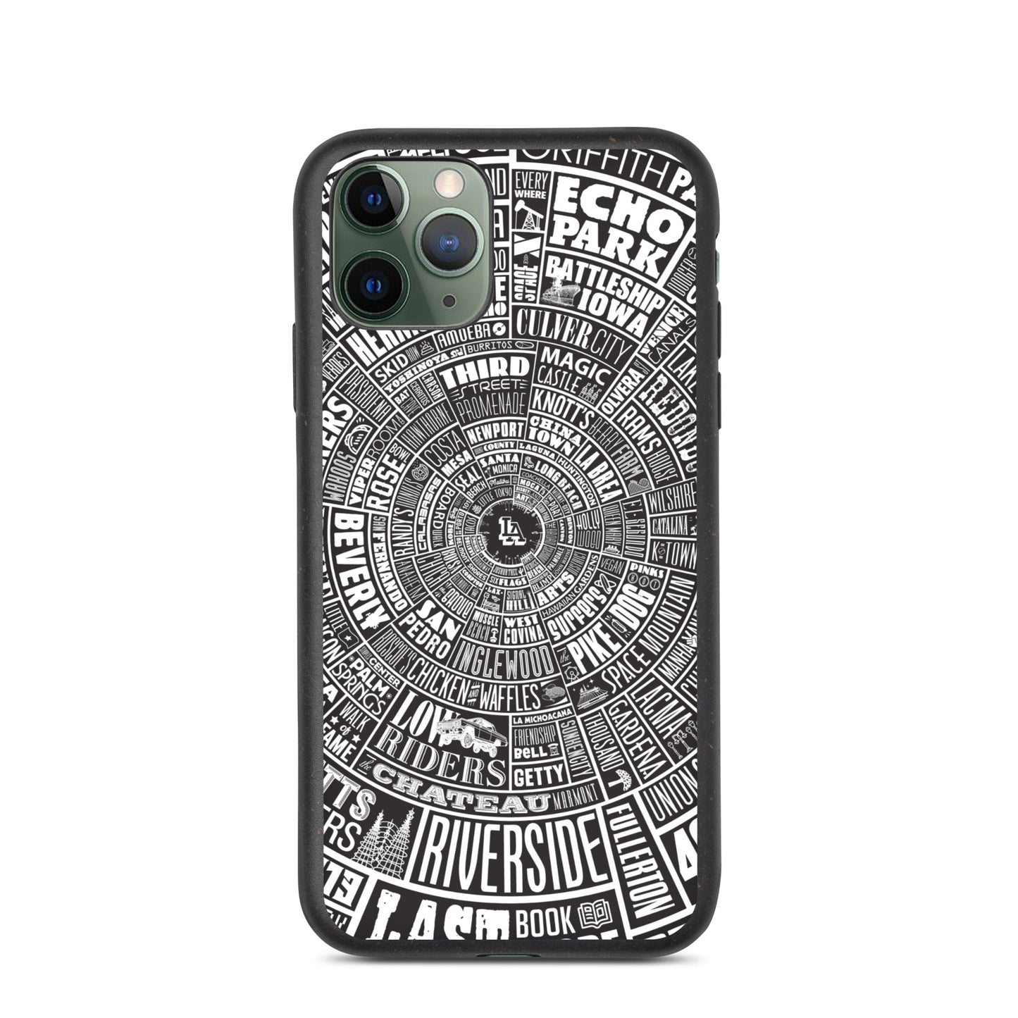 Los Angeles Type Wheel - Iphone Case - Black Bkg