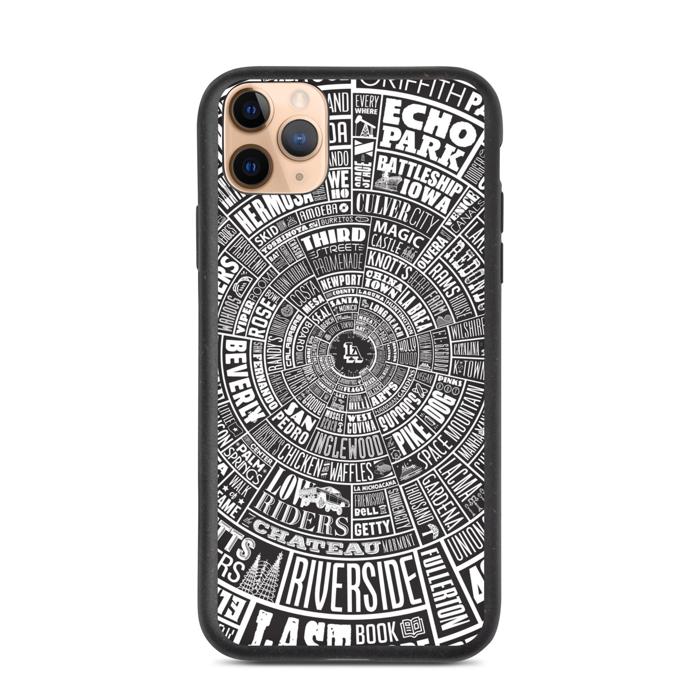 Los Angeles Type Wheel - Iphone Case - Black Bkg