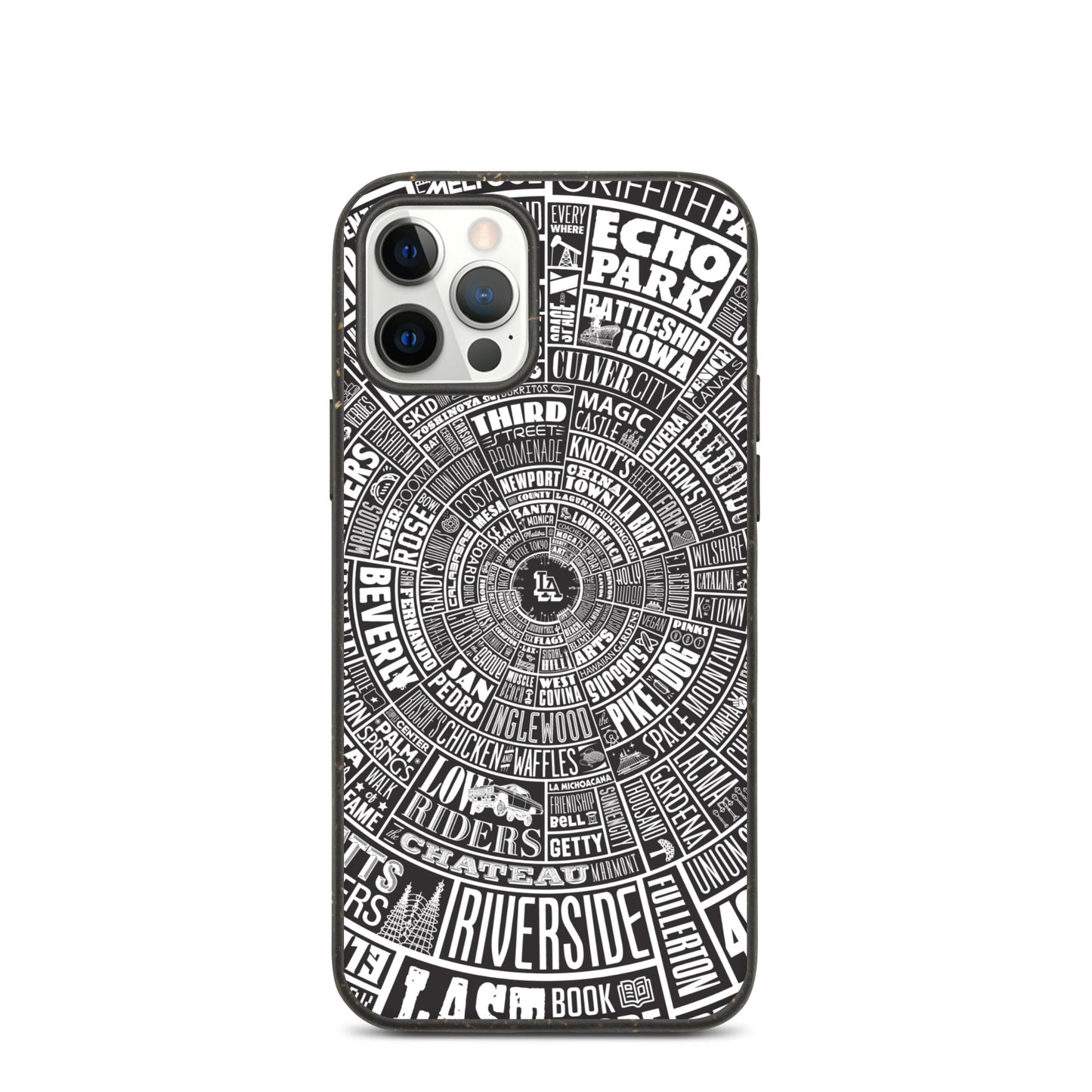 Los Angeles Type Wheel - Iphone Case - Black Bkg