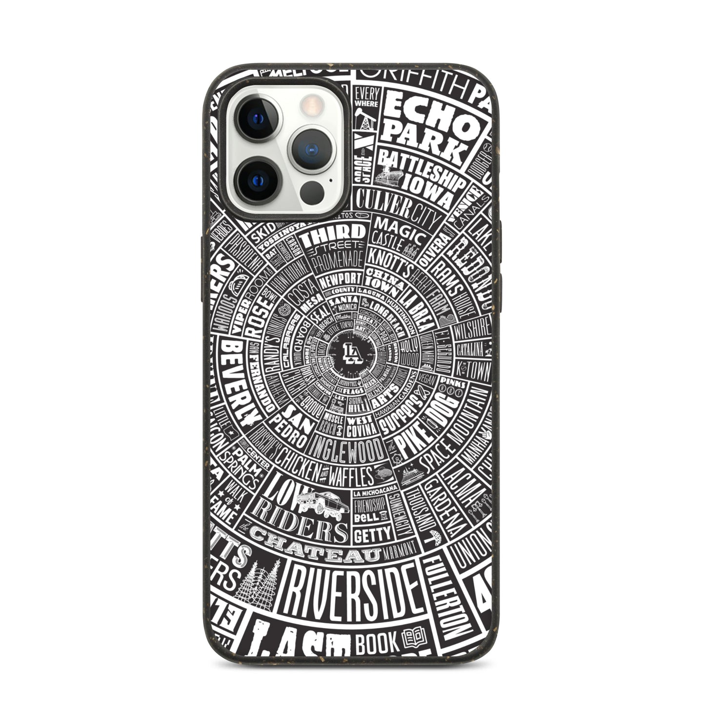 Los Angeles Type Wheel - Iphone Case - Black Bkg