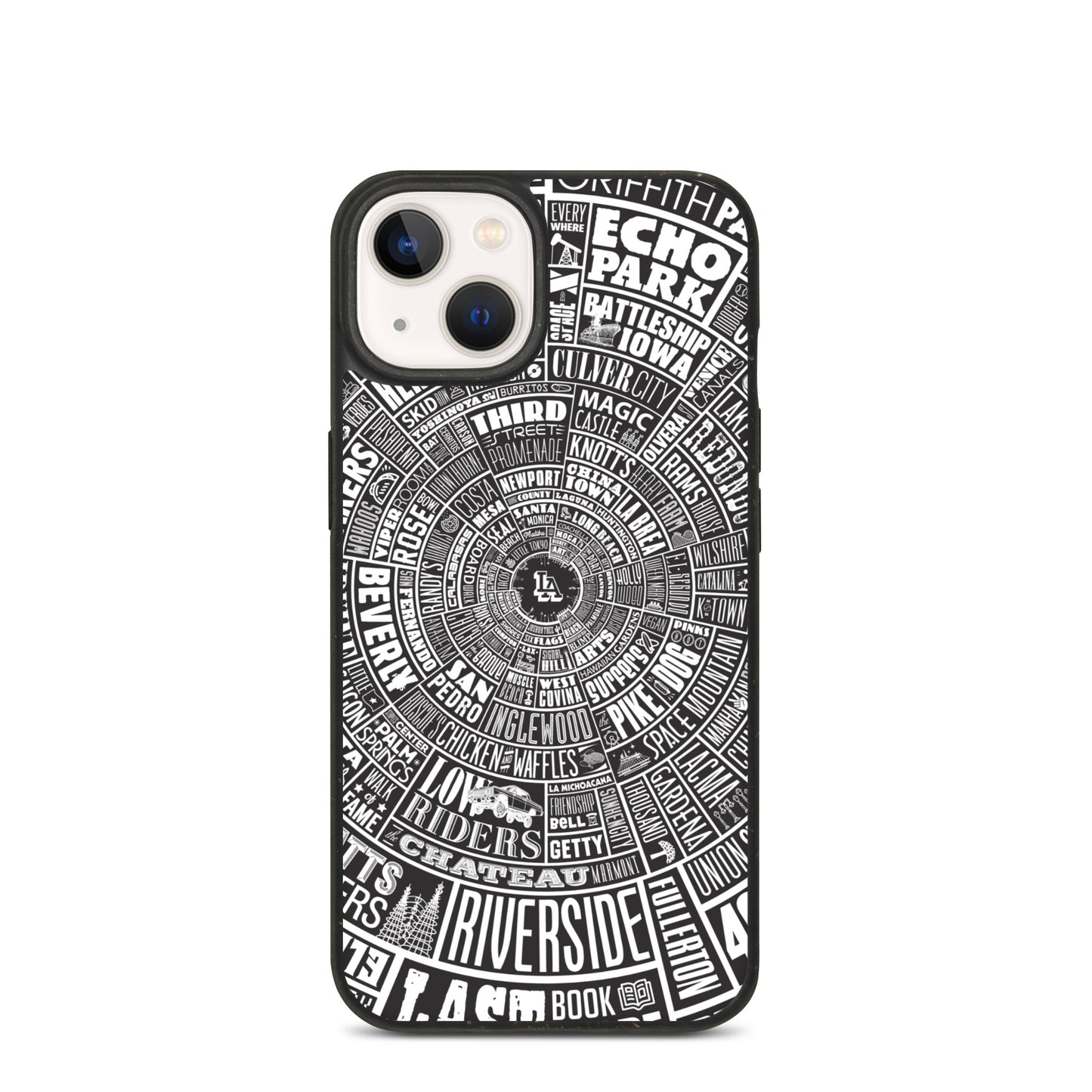 Los Angeles Type Wheel - Iphone Case - Black Bkg