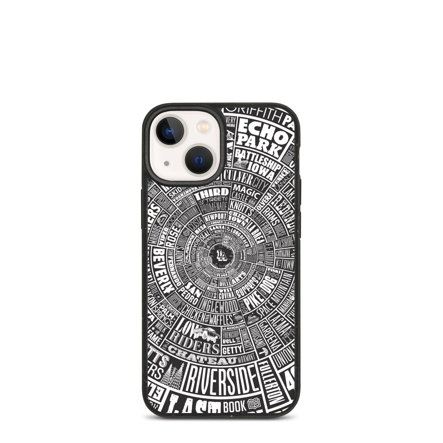 Los Angeles Type Wheel - Iphone Case - Black Bkg