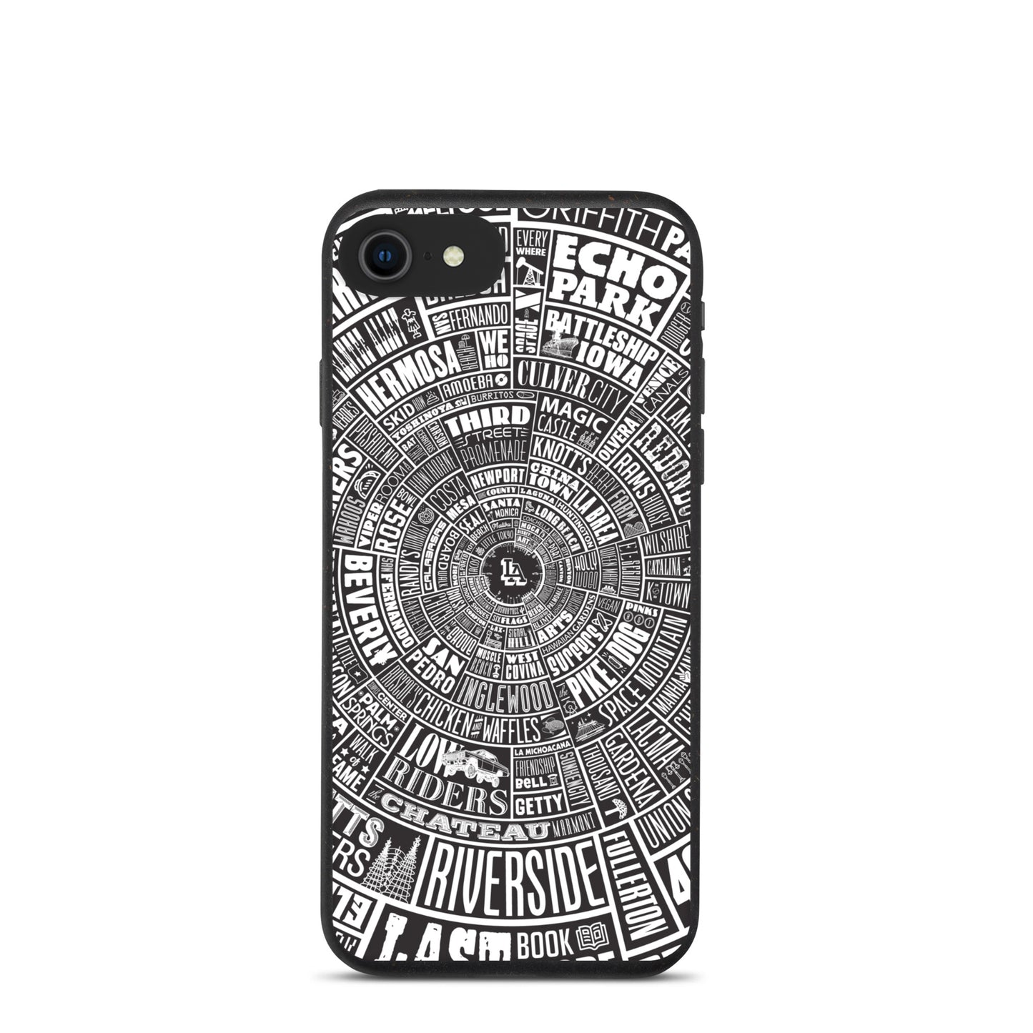 Los Angeles Type Wheel - Iphone Case - Black Bkg