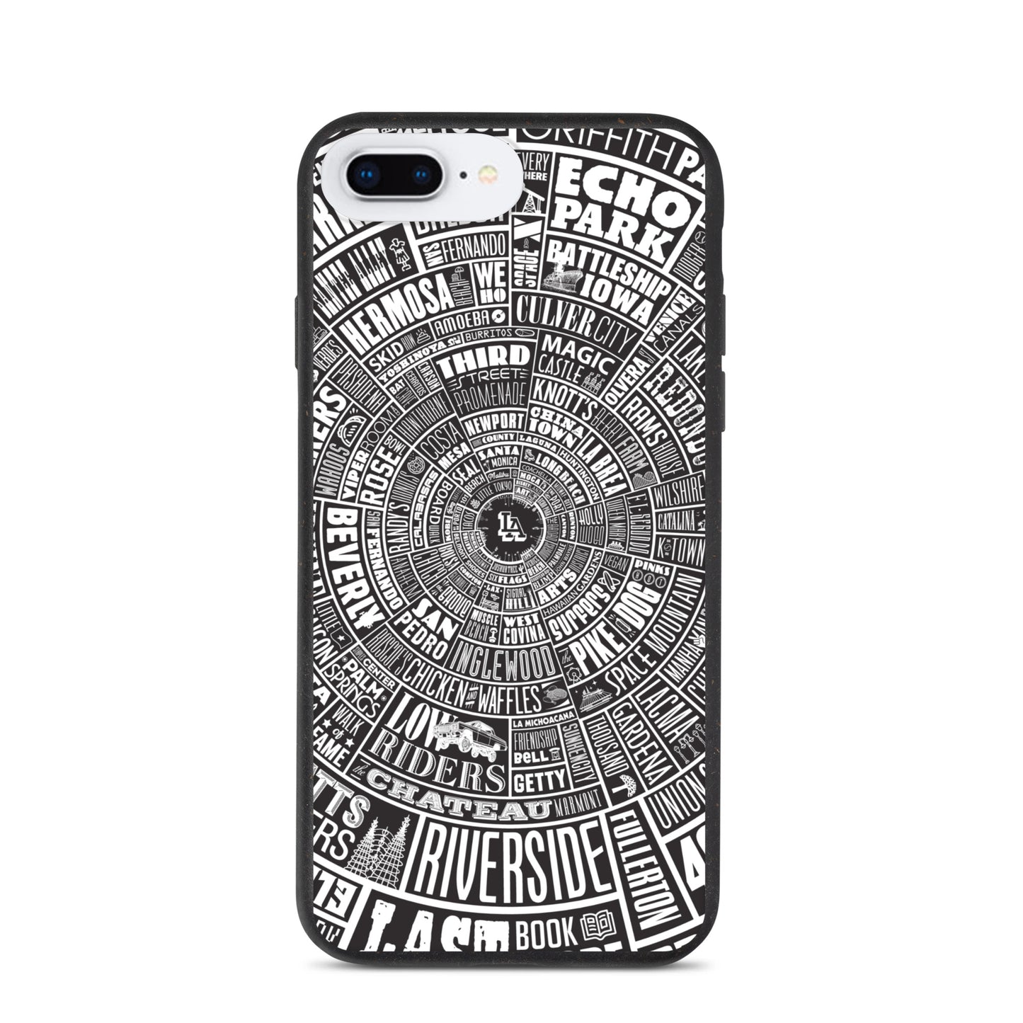 Los Angeles Type Wheel - Iphone Case - Black Bkg