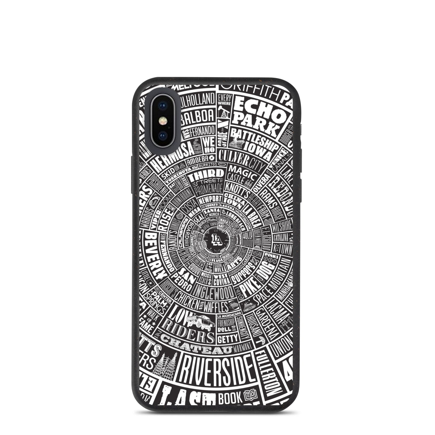 Los Angeles Type Wheel - Iphone Case - Black Bkg