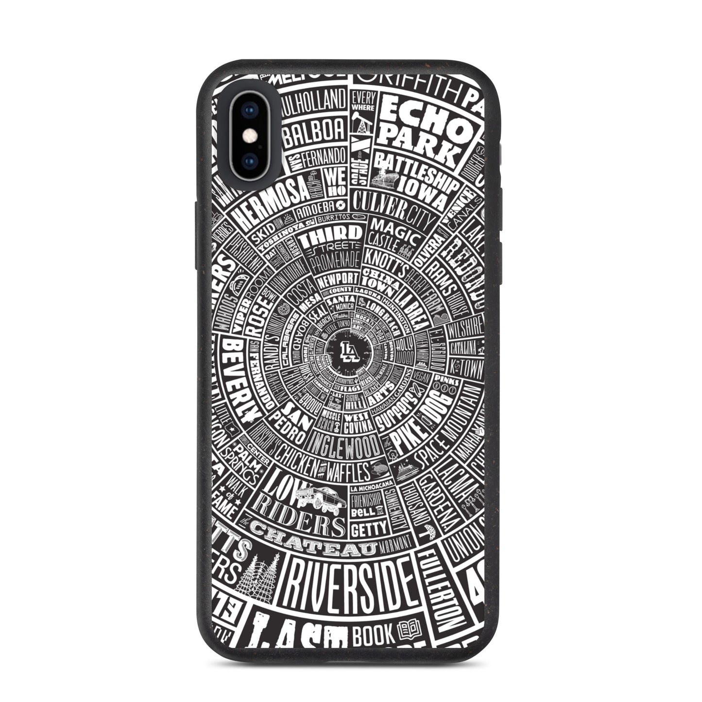 Los Angeles Type Wheel - Iphone Case - Black Bkg