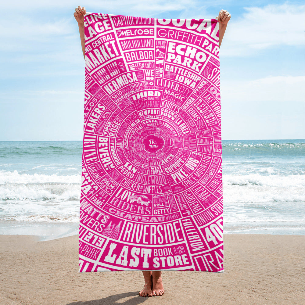 Los Angeles Type Wheel - Pink - Towel