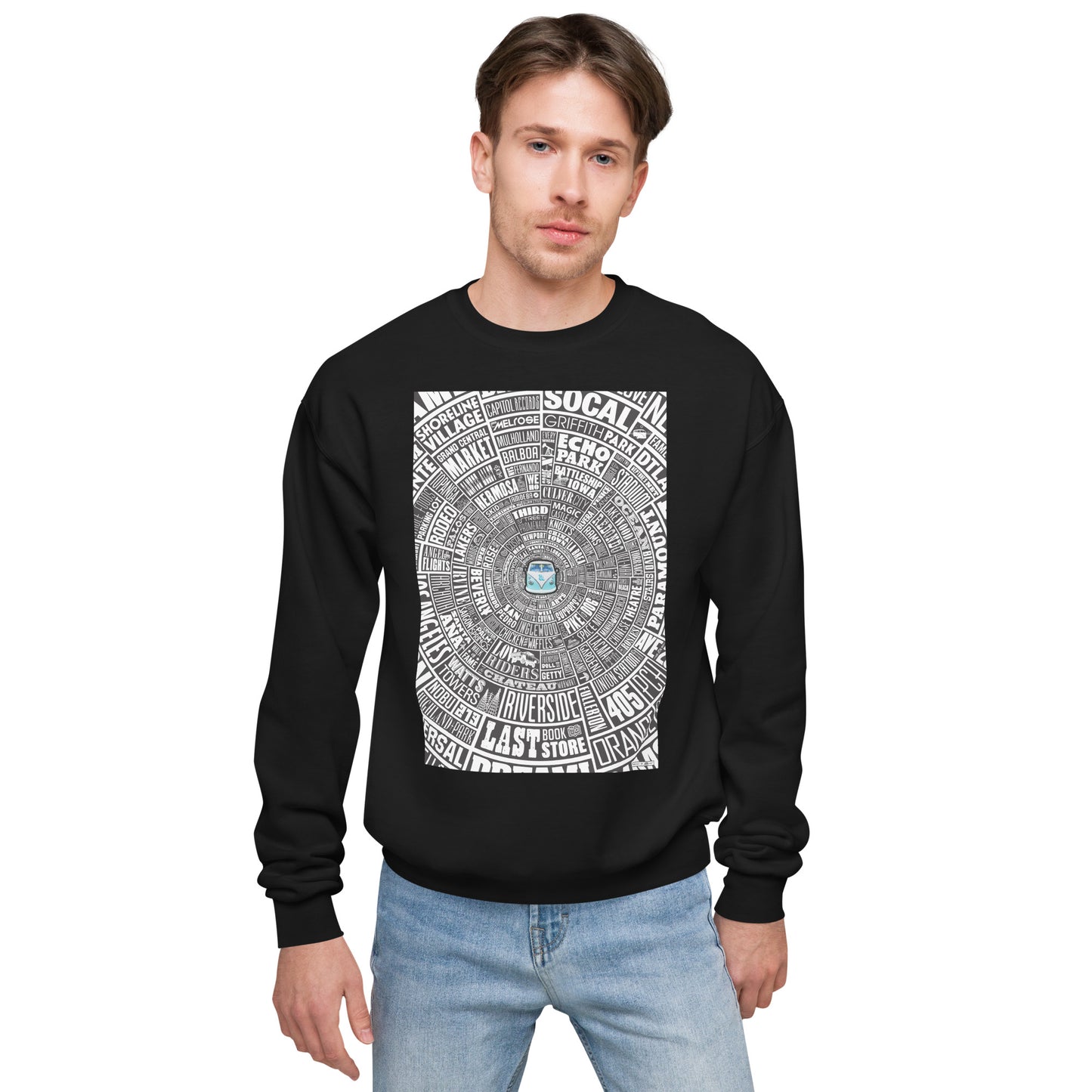 Los Angeles Type Wheel - Sweater - Black